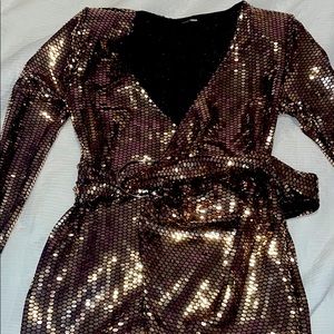 Golden Sequin Disco Dress✨